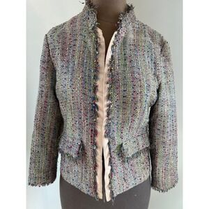 Willi smith short lined nubby jacket‎ sz  8 colorful see pics